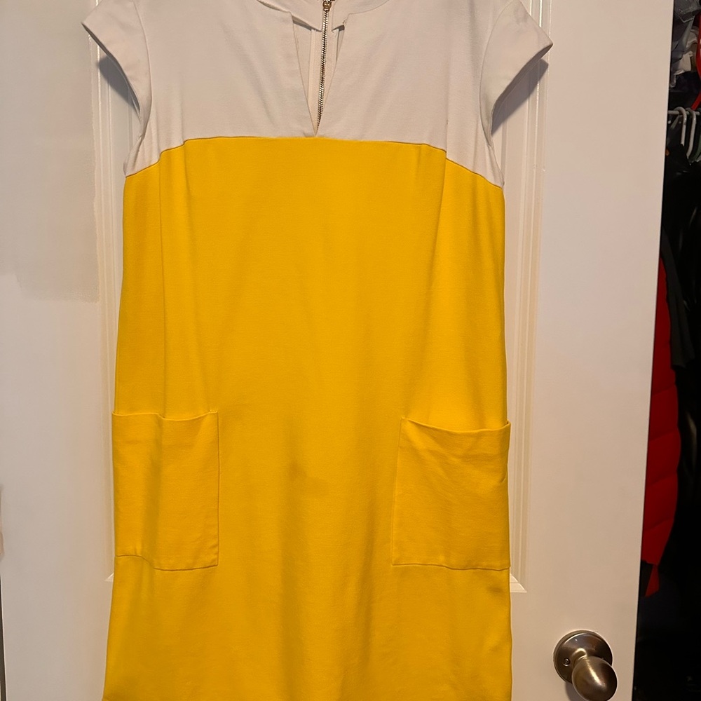 Kate Spade Yellow and White Mini Dress
